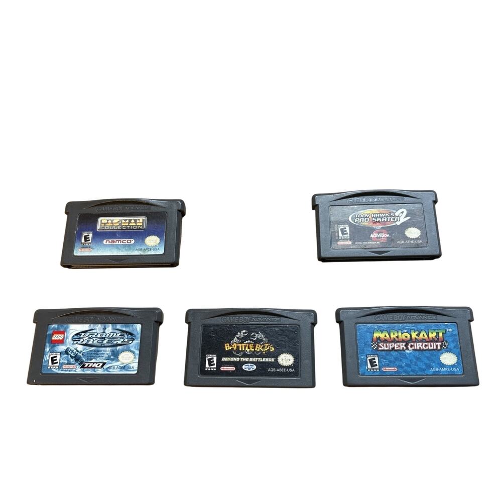 Nintendo GBA Game Lot of 5 Mario Kart Pac-Man THPS2 Untested Lot Of 5